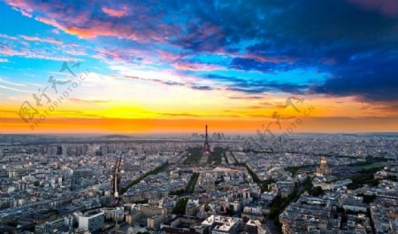 巴黎日落时俯瞰