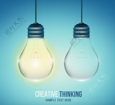 创新思维灯泡设计矢量素材