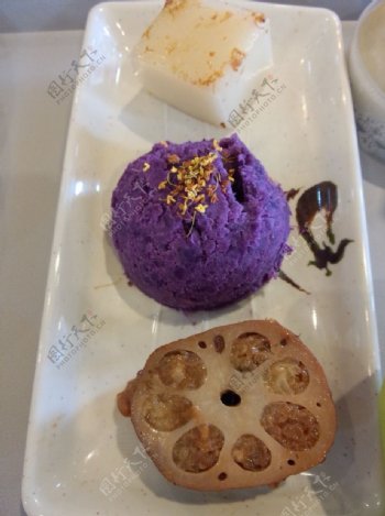 糖藕紫薯团糯米糕