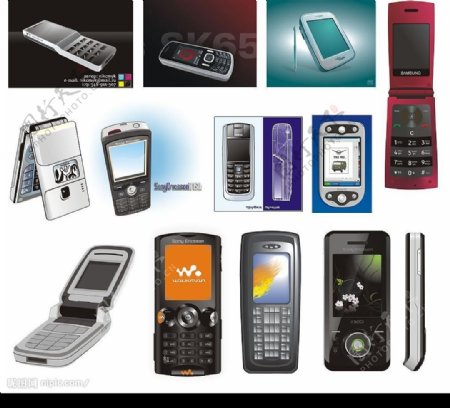 各类品牌手机矢量效果图
