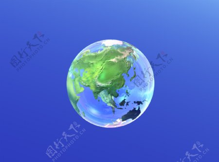透明水晶地球鸟瞰图图片