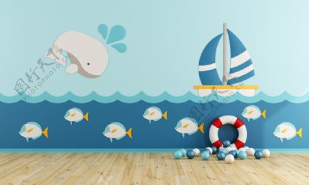 海洋主题儿童房图片