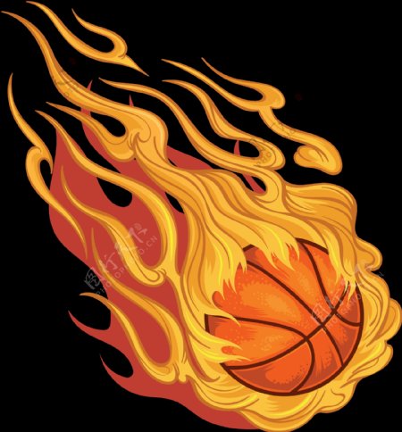 手绘火焰篮球插图免抠png透明图层素材
