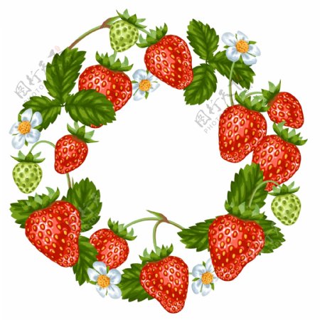 水果草莓花环