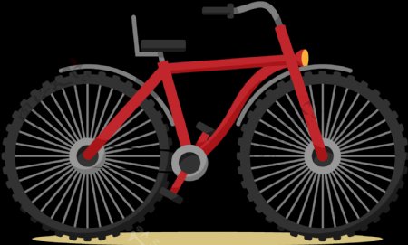 红色运动自行车插画免抠png透明图层素材
