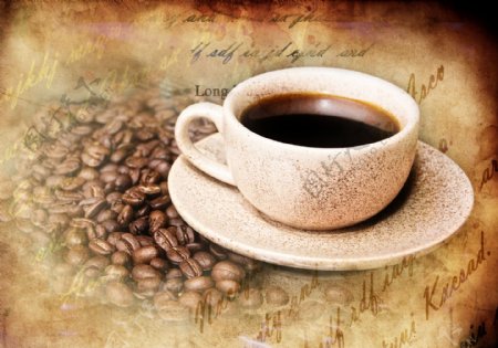 咖啡与咖啡豆创意图片