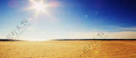 4K烈日照耀荒废无际沙漠实拍高清视频素材