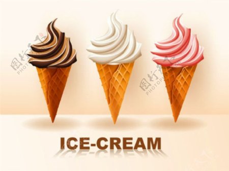 三个冰淇淋图片