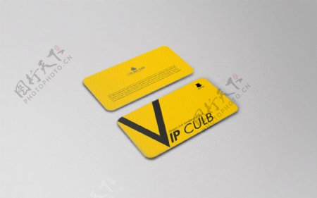 VIP卡黄色时尚名片样机卡片素材