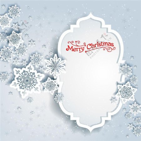 立体雪花花纹圣诞节卡片图片