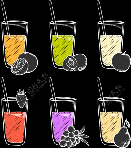 各种果汁插画图标免抠png透明图层素材