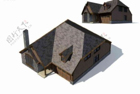 MAX复式别墅3D模型