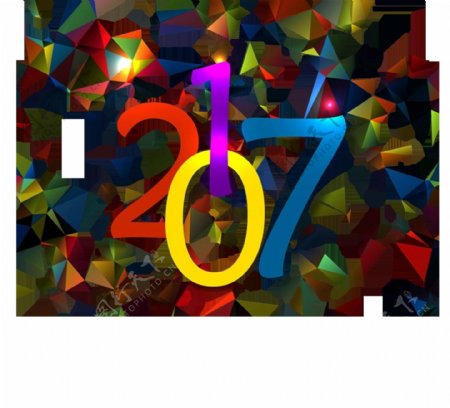 2017新年数字创意几何海报
