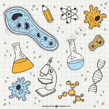 科学和生物学的涂鸦