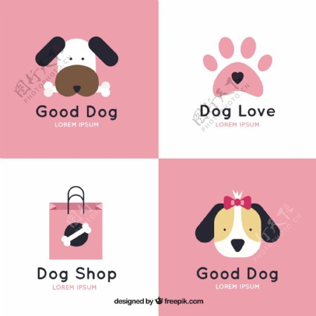 狗标志与粉红色元素搭配