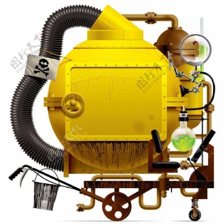 黄色机械工业机器图片