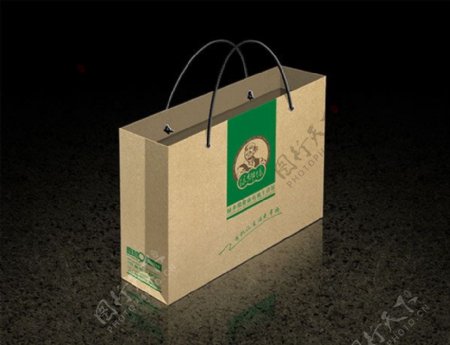 绿色食品牛皮纸环保手提袋设计效果
