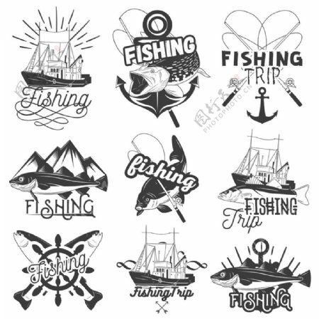 钓鱼俱乐部标签图片