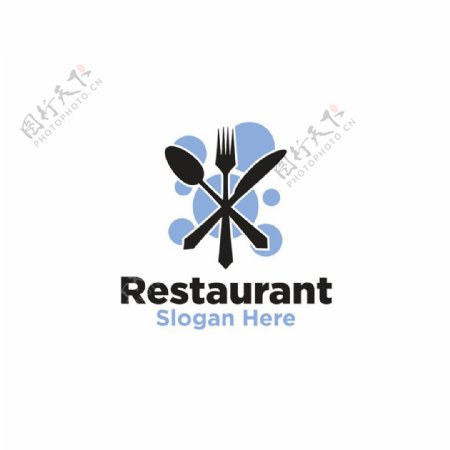 黑色餐具logo图片