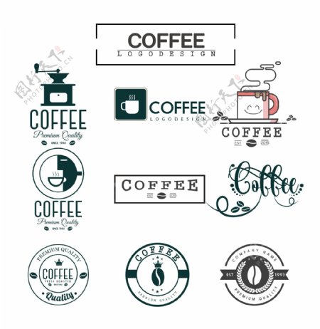 复古咖啡图标标志