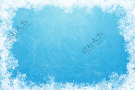 蓝色冰花背景图片