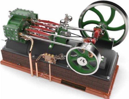 加勒特复合固定式发动机机械模型