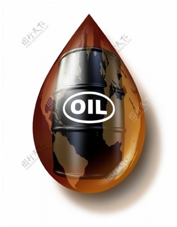 水滴与石油桶图片