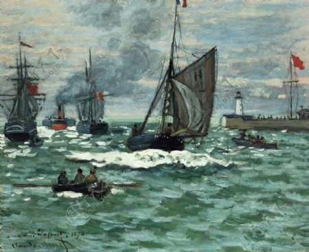 梵高大海帆船风景油画图片