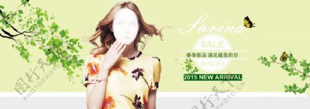 淘宝女装春装春季上新主题页banner
