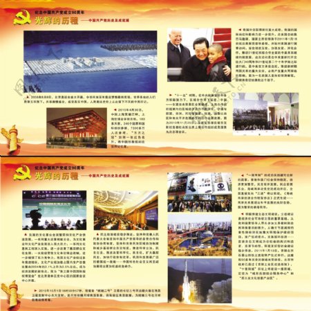 中国共产党成立90周年图片展板模板