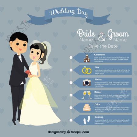 可爱的婚礼infography