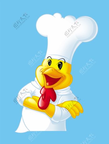 卡通厨师鸡