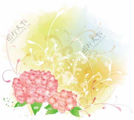 花纹手绘底纹背景韩式花