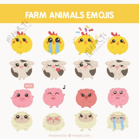 农场动物包emojis