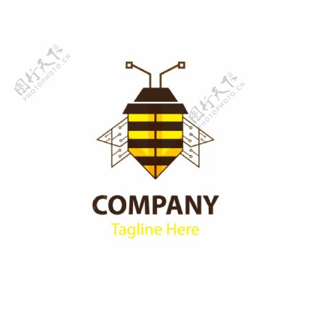 蜜蜂形状标志模板