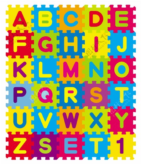 字母拼图设计素材