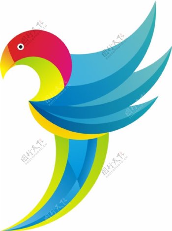 色块分明融洽以鸟类为原形的教育行业logo
