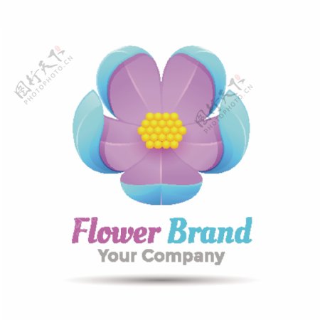 花卉品牌标志设计矢量素材