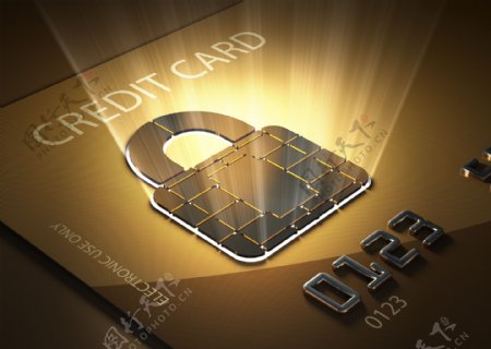 锁与信用卡图片