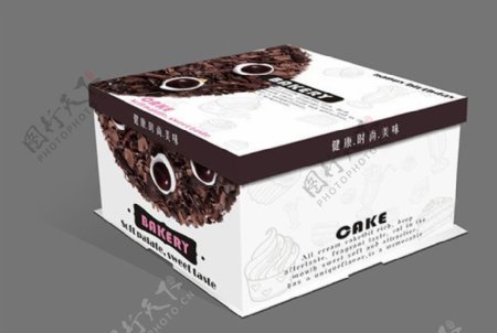 健康时尚美味蛋糕食品包装盒设计