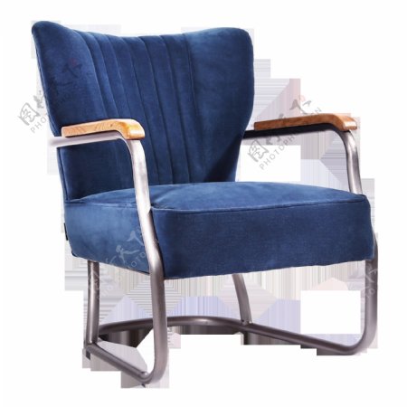 可椅椅子高级定制阿根廷海洋蓝绒布休闲椅