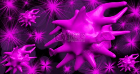 不规则的紫色3D图形
