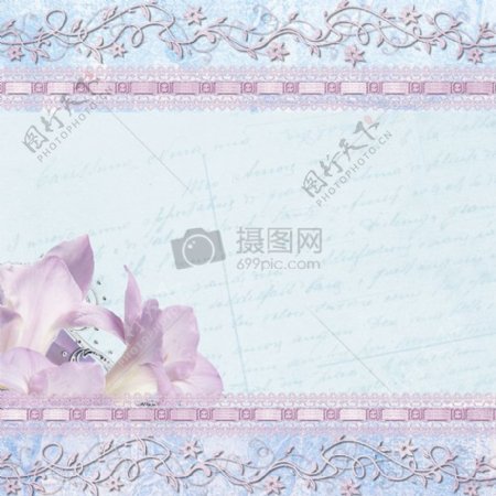 浅紫色的带花信纸