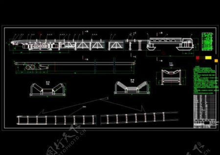 平面转弯输送机总图CAD机械图纸
