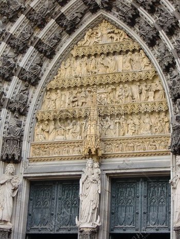 科隆大教堂数字雕塑正面科隆大教堂名胜古迹旅游胜地