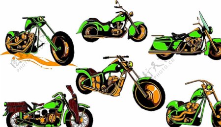 越野摩托车设计矢量素材图片
