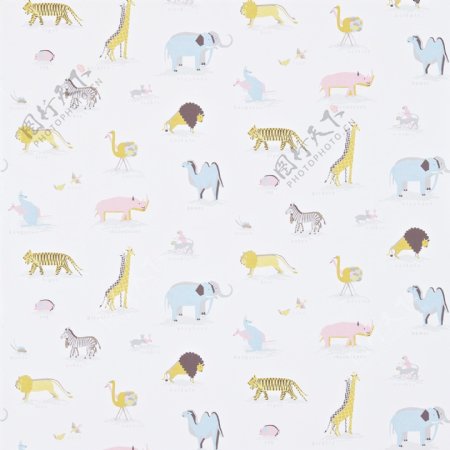 动物花纹布艺壁纸图片