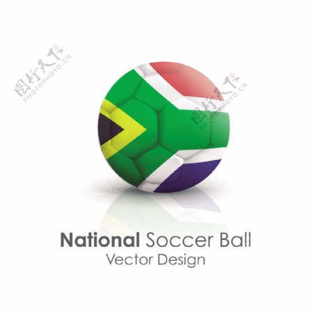 南非国旗足球贴图矢量素材