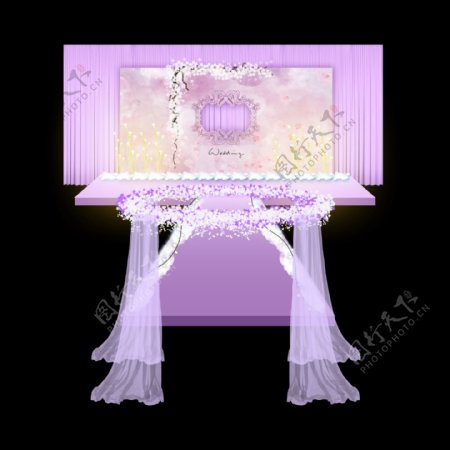 紫色婚礼厅内效果图