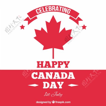 加拿大国庆日国旗元素背景